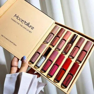 12 Pcs Mocallure High Pigmented Velvet Lip Gloss Set | Long Lasting Multicolor Liquid Lipstick Collection