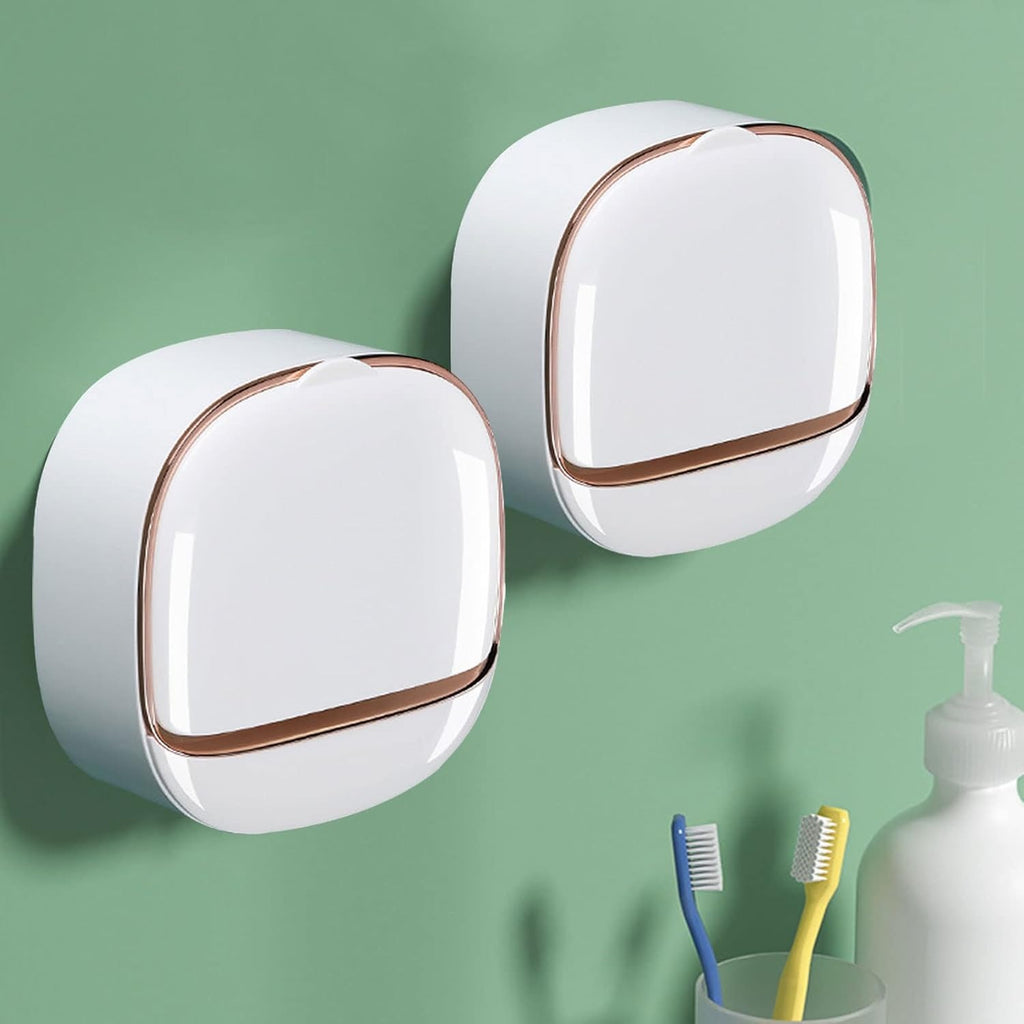 (PACK OF 2) Luxury Soap Holder With Drain Tray