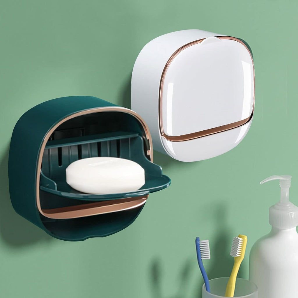 (PACK OF 2) Luxury Soap Holder With Drain Tray