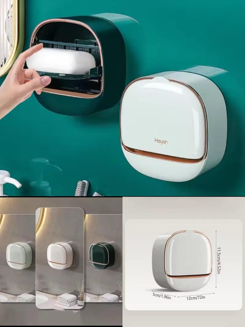 (PACK OF 2) Luxury Soap Holder With Drain Tray