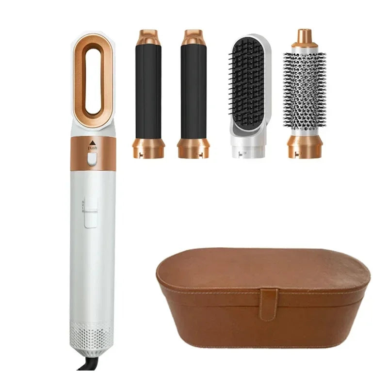5 In 1 Hair Styler Hot Air Brush Volumizer Straightener Curler Durable Portable