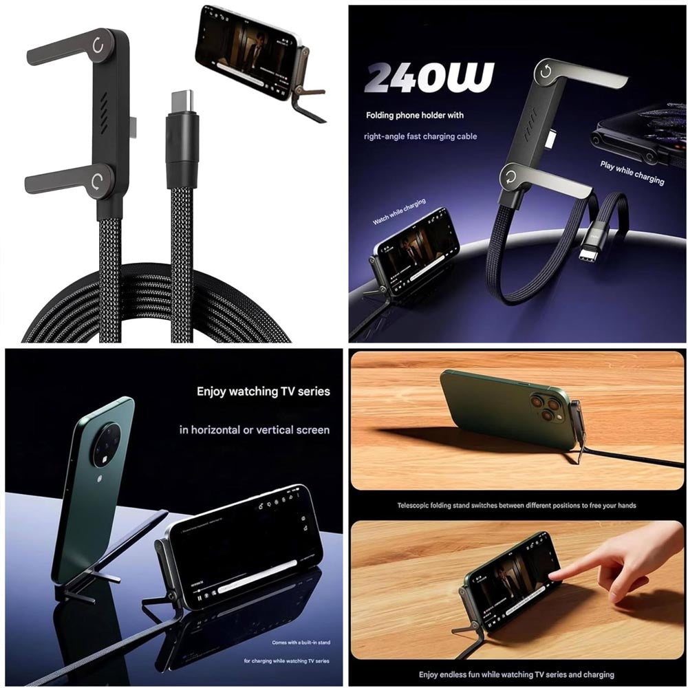2-In-1 Data Charging Cable With Stand