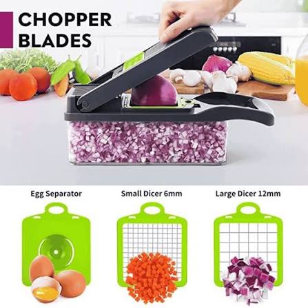 16-In-1 Multifunctional Vegetable Chopper & Slicer With Colander Basket And Storage Container