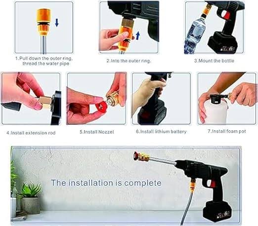 Automatic Cordless Car Wash Spray Gun– 48V High-Pressure Wireless Foam Jet Washer