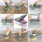 16-In-1 Multifunctional Vegetable Chopper & Slicer With Colander Basket And Storage Container