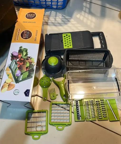 16-In-1 Multifunctional Vegetable Chopper & Slicer With Colander Basket And Storage Container
