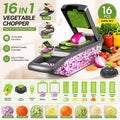 16-In-1 Multifunctional Vegetable Chopper & Slicer With Colander Basket And Storage Container