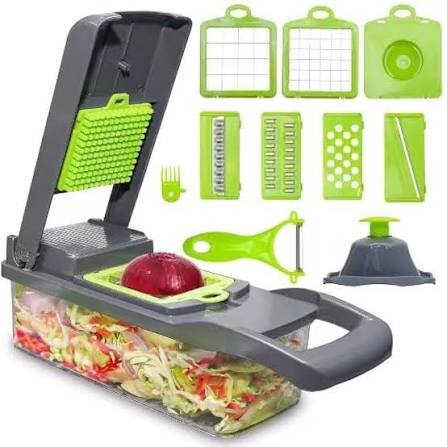 16-In-1 Multifunctional Vegetable Chopper & Slicer With Colander Basket And Storage Container